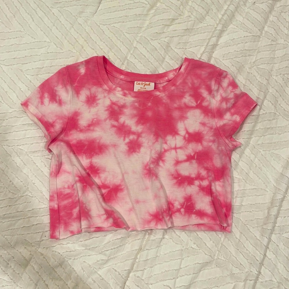 pink tie dye cropped baby tee (diy)